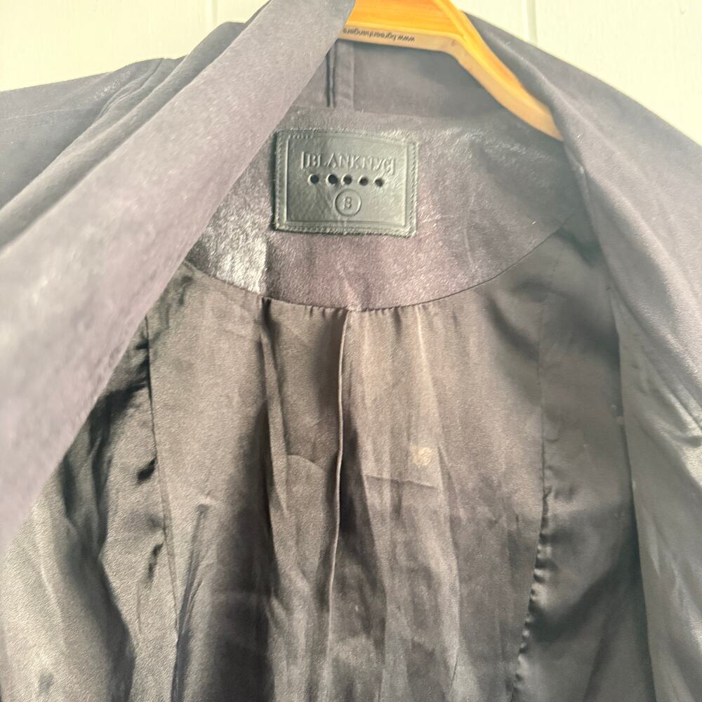 BLANK NYC Faux-Leather Drape Front Moto Jacket Size Small - Picture 6 of 10
